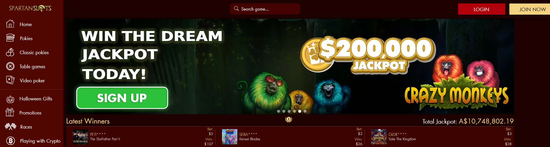 Spartan
Slots Welcome Bonus Spartan
Slots Welcome Bonus